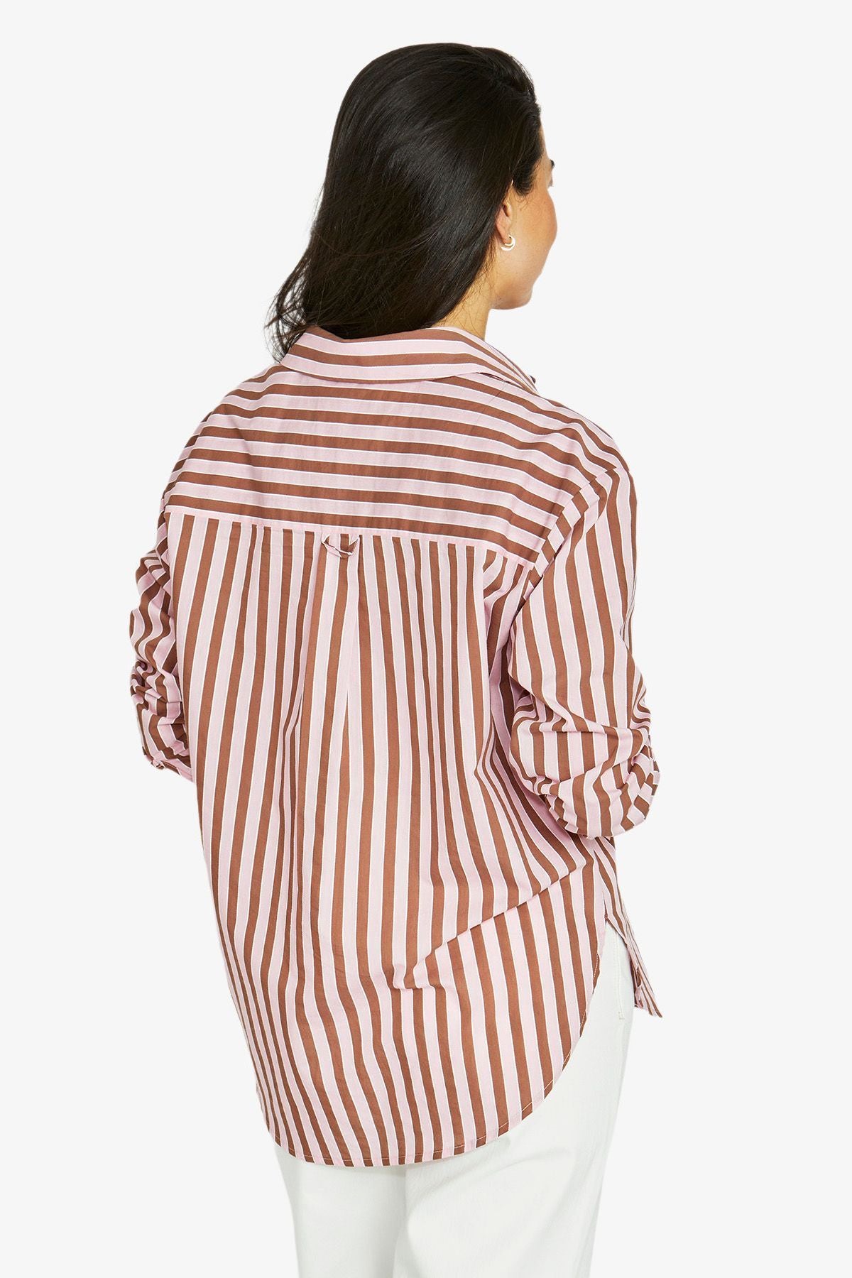 Jump Ribbon Stripe Shirt - Pecan/Pink