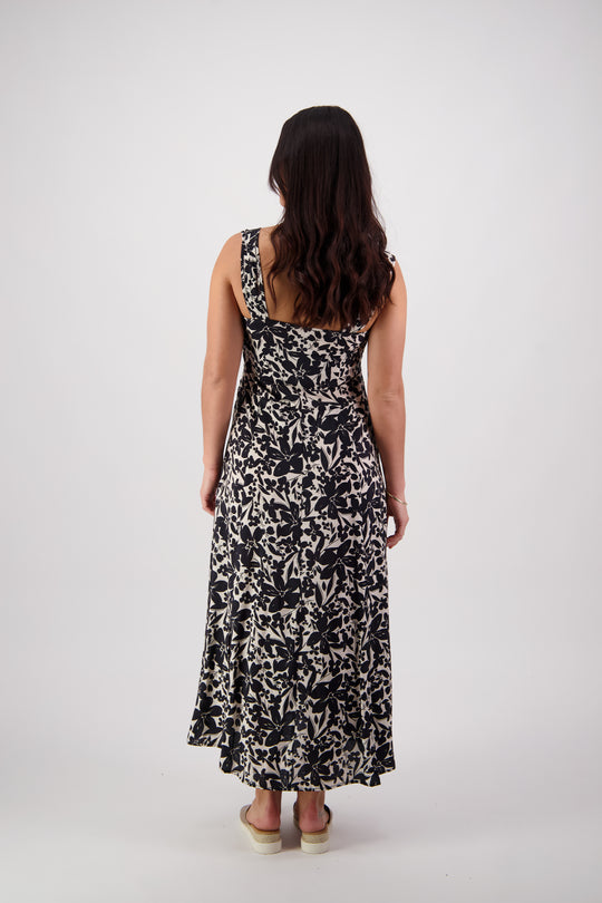 Vassalli Sleeveless Dress with Wide Straps - Manhattan