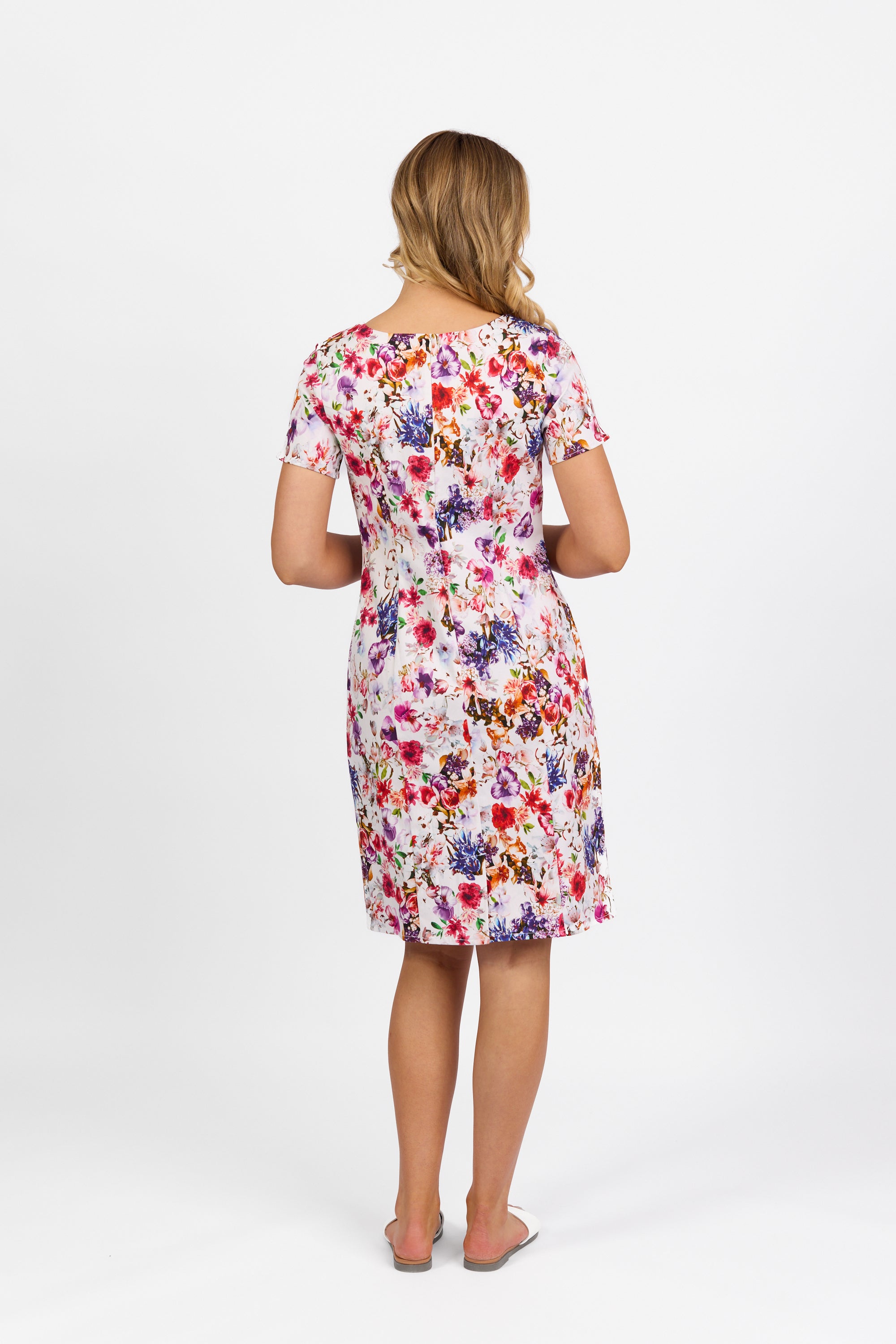 Vassalli Printed Short Sleeve Dress - Burst