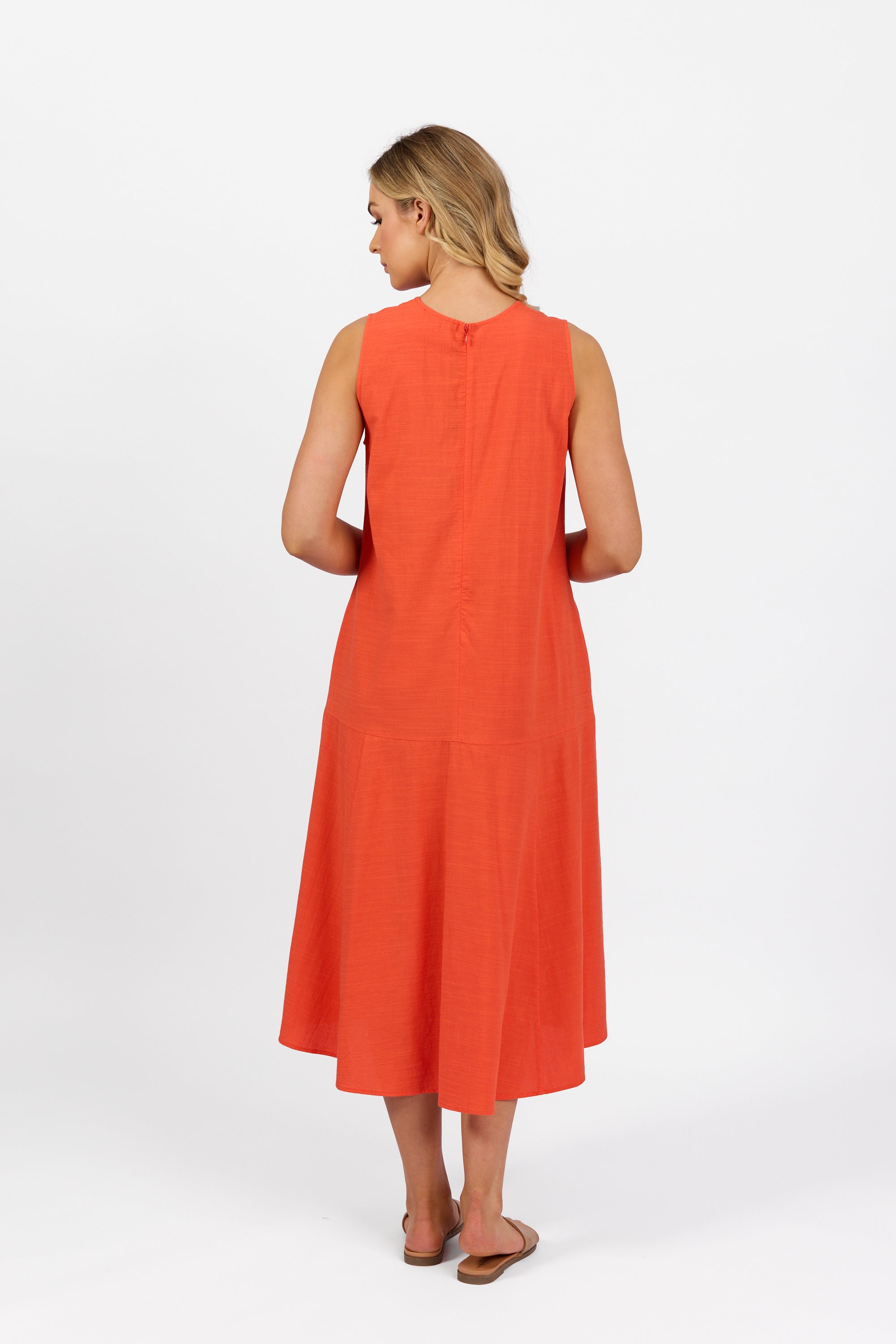 Vassalli Midi Sleeveless Dress - Punch