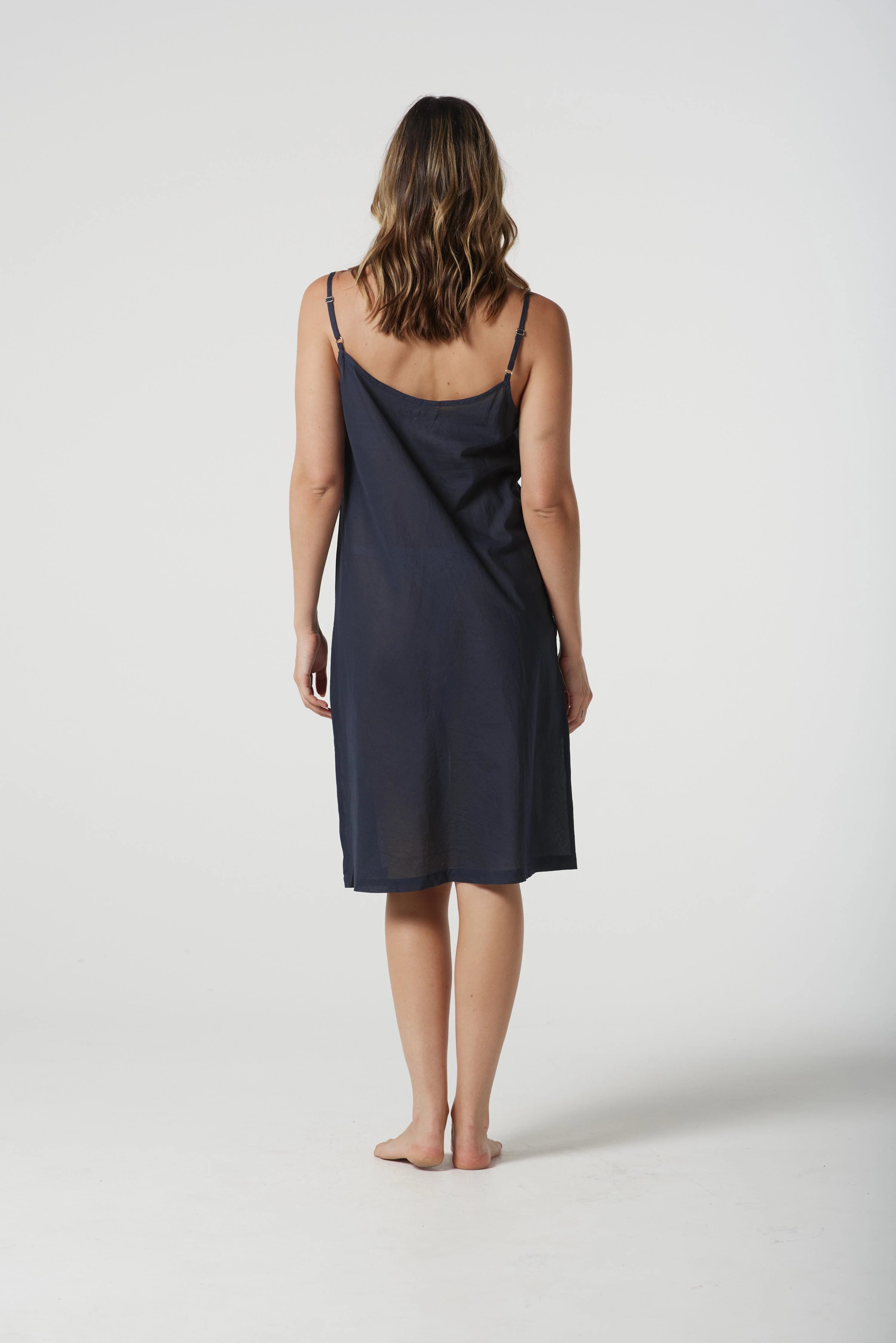 Goondiwindi Cotton Slip Dress - Navy