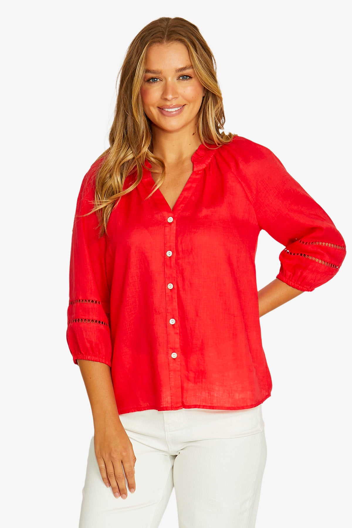 Jump Trim Detail Top - Chilli