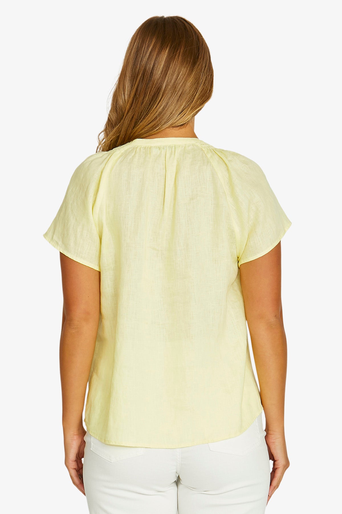 Jump Shirred Neck Top - Sunshine