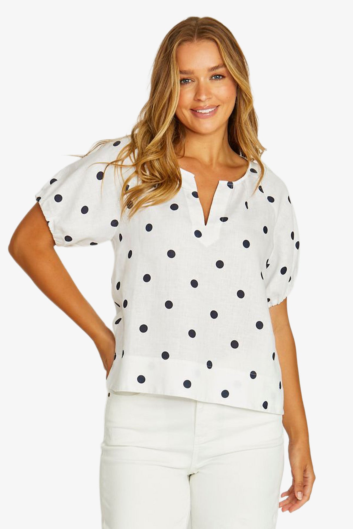 Jump Spot Print Top - White/Ink