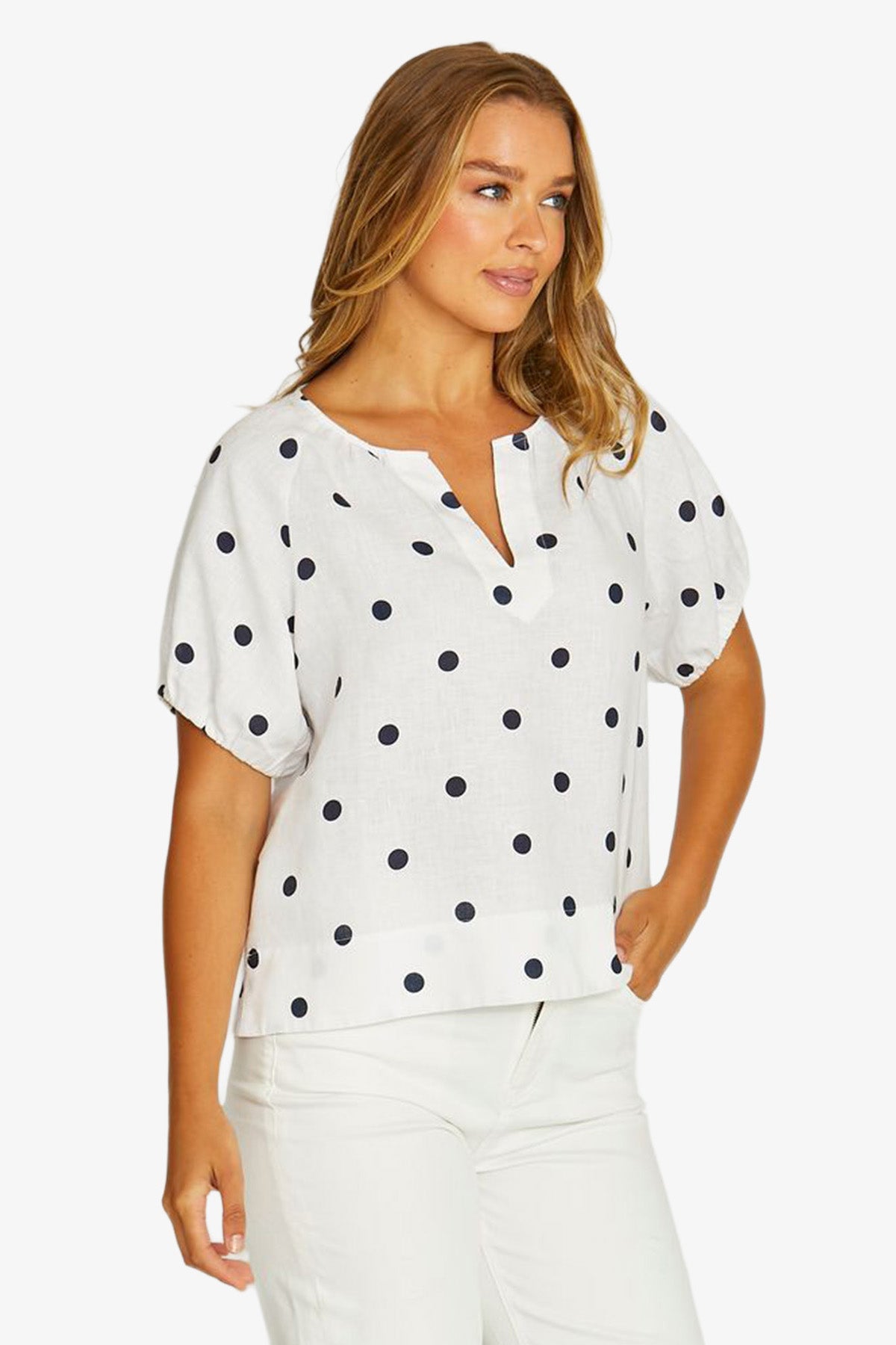 Jump Spot Print Top - White/Ink