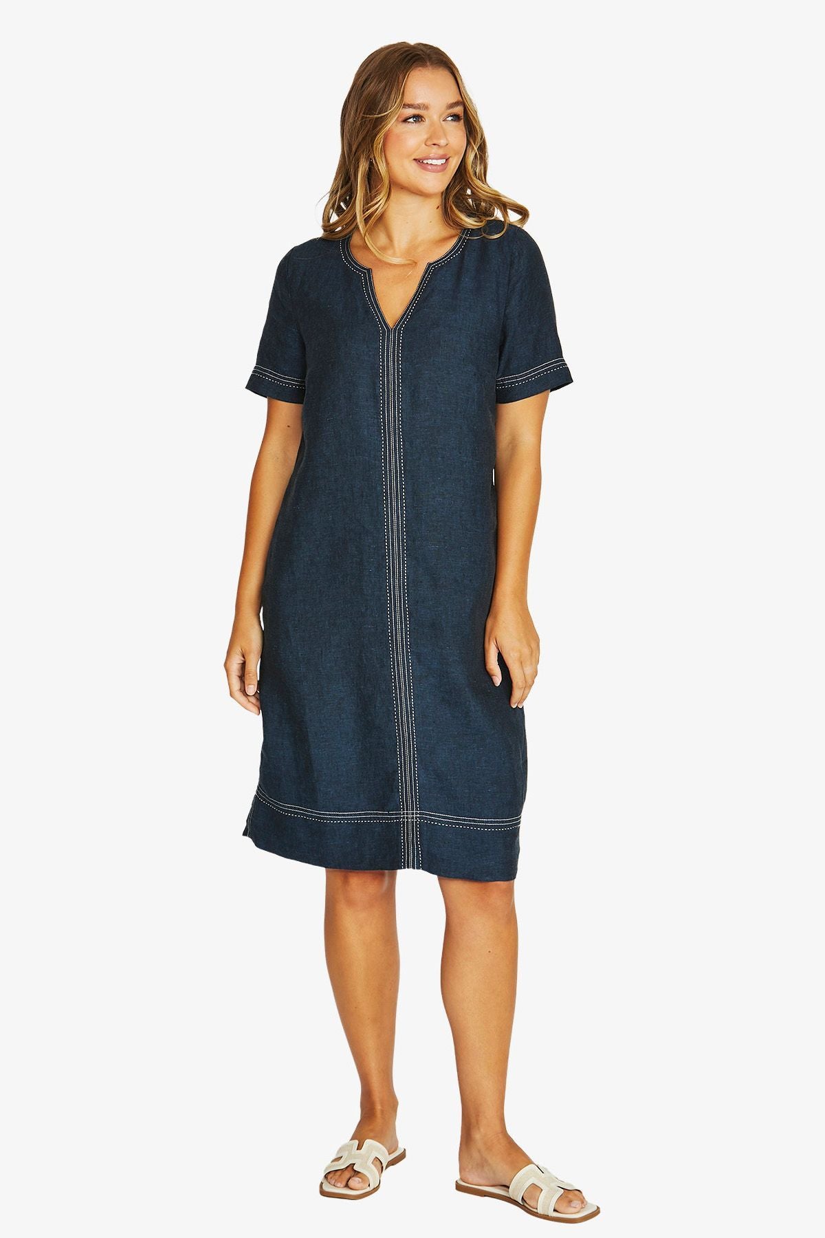 Jump Tack Stitch Dress - Ink