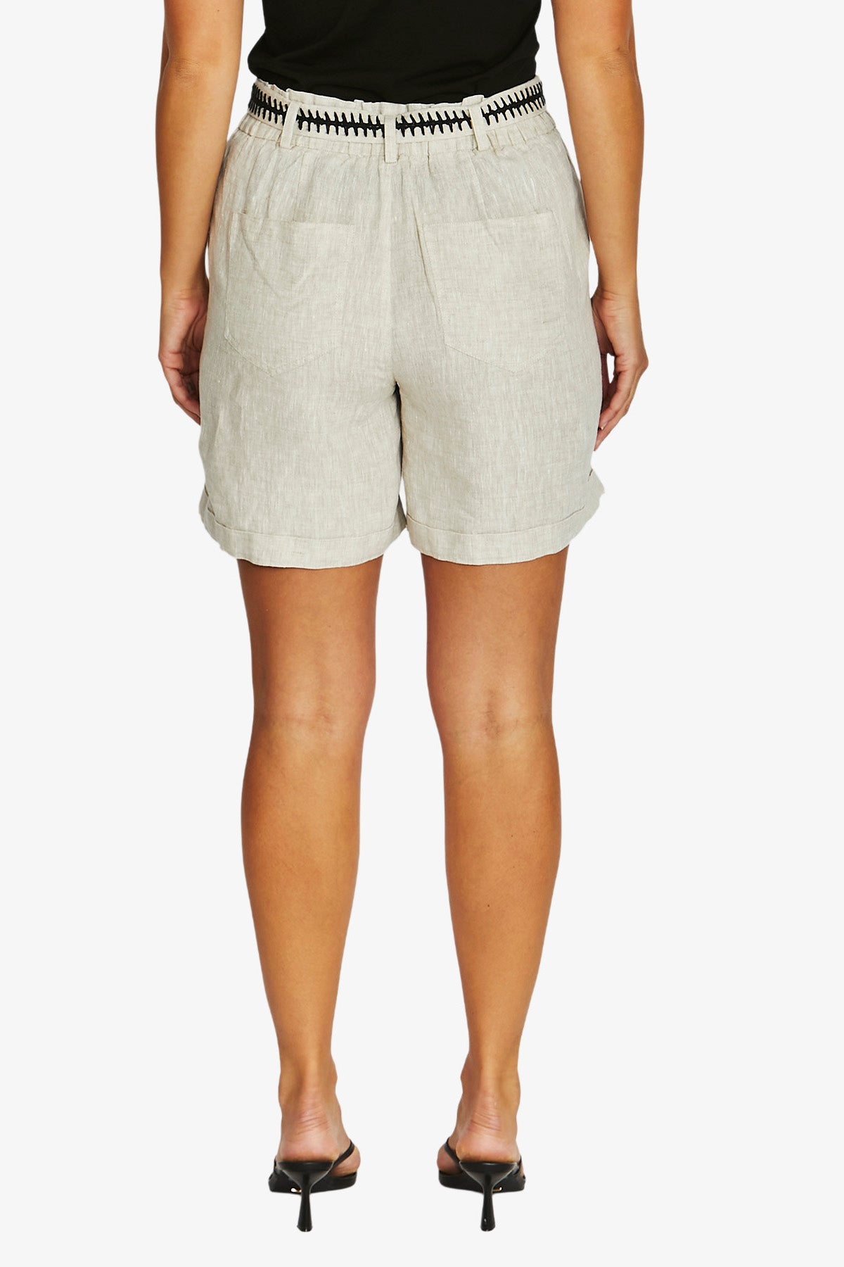 Jump Contrast Stitch Short - Natural Flax