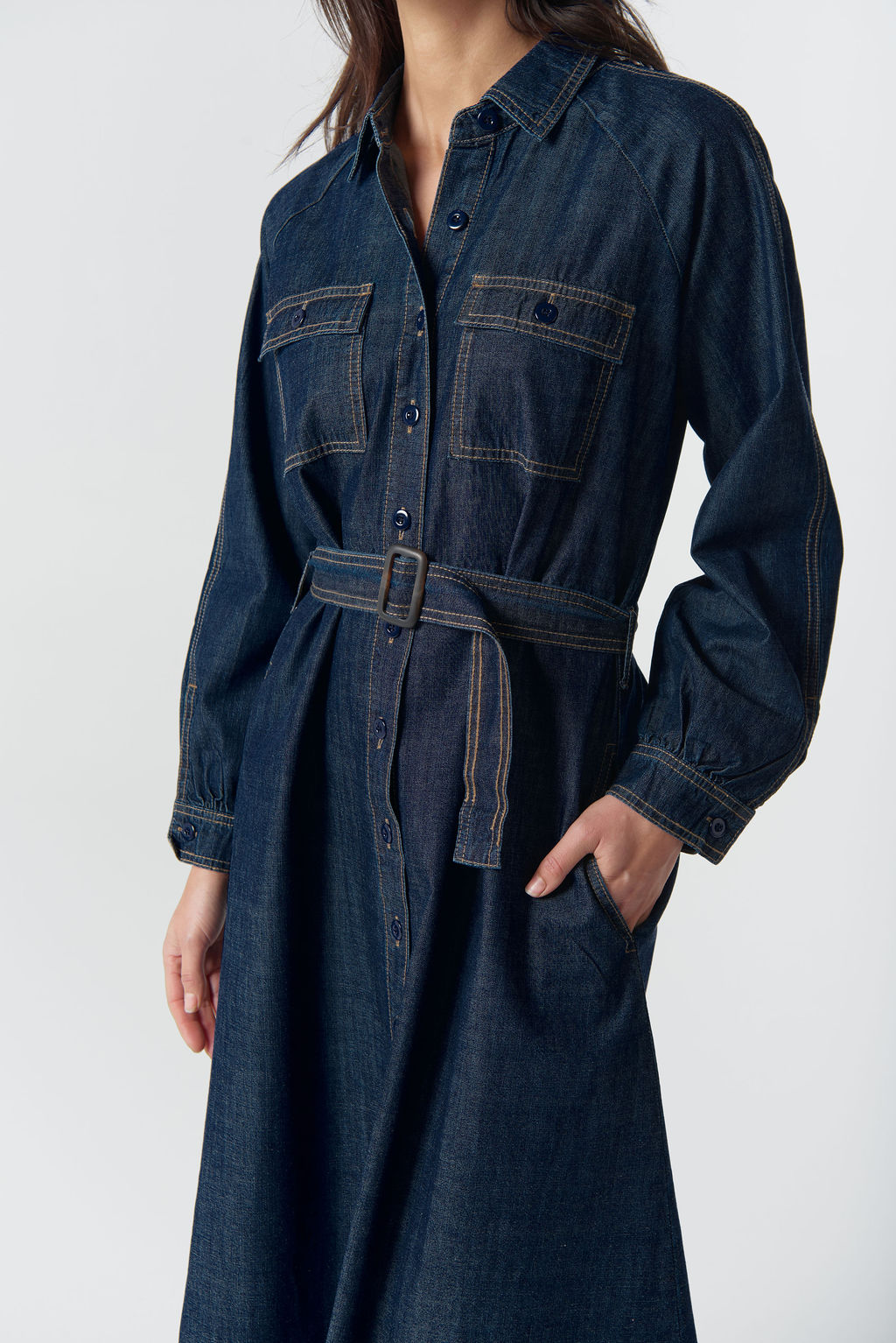 Goondiwindi Cotton Stockman Denim Dress - Indigo Denim