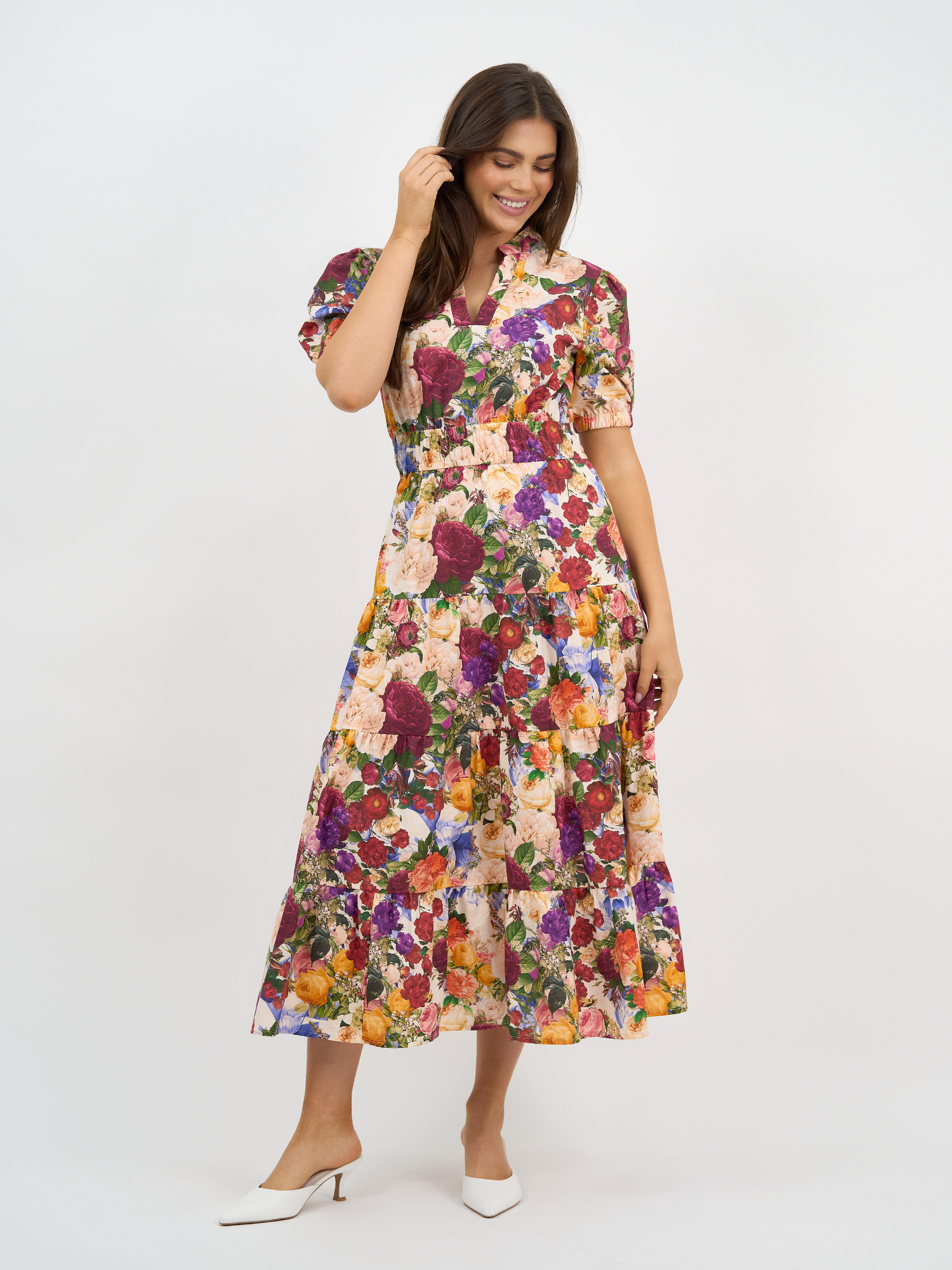 Liberty Rose Bloom Floral Belted Shirt Dress