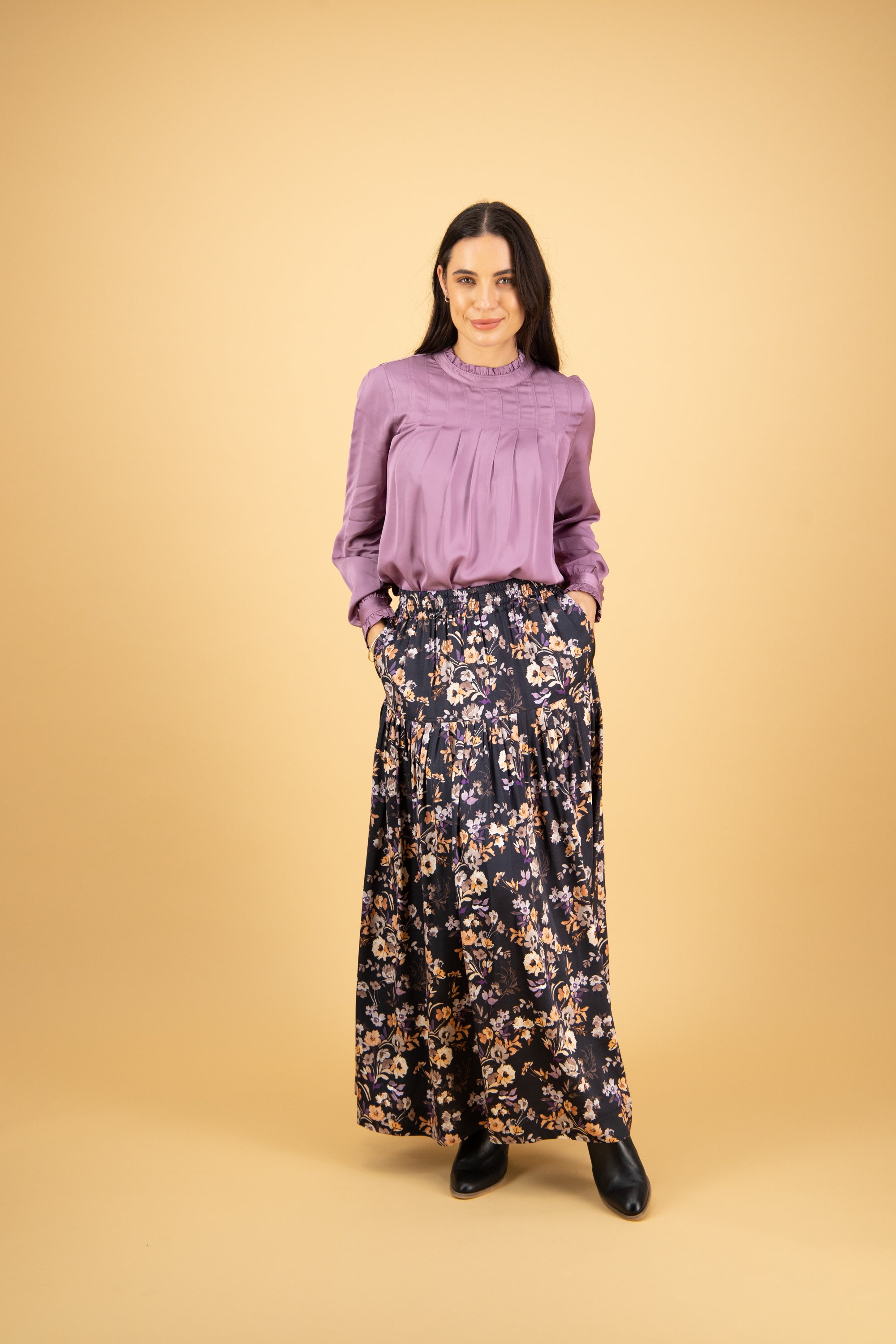 Vassalli Long Printed Skirt - Flora