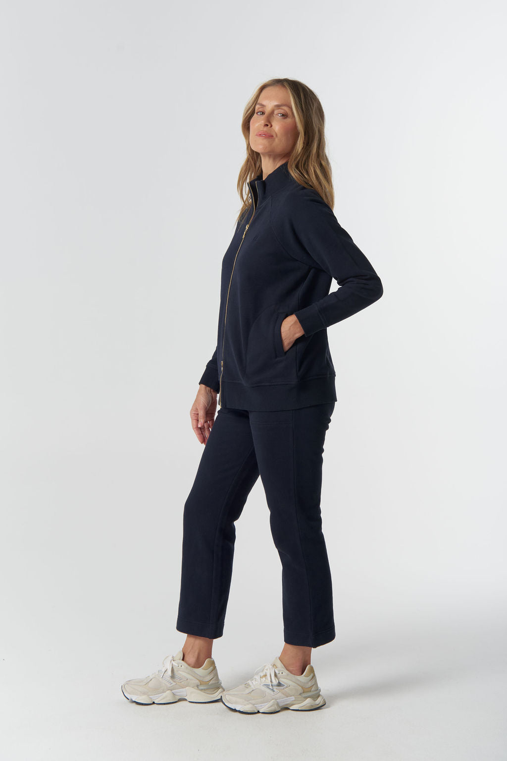 Goondiwindi Cotton Barkly Cotton Fleece Jacket - Dark Navy