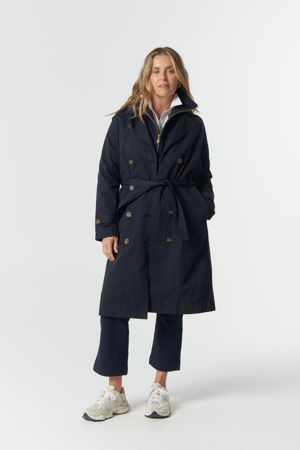 Goondiwindi Cotton Rafter Cotton Trench Coat - Dark Navy