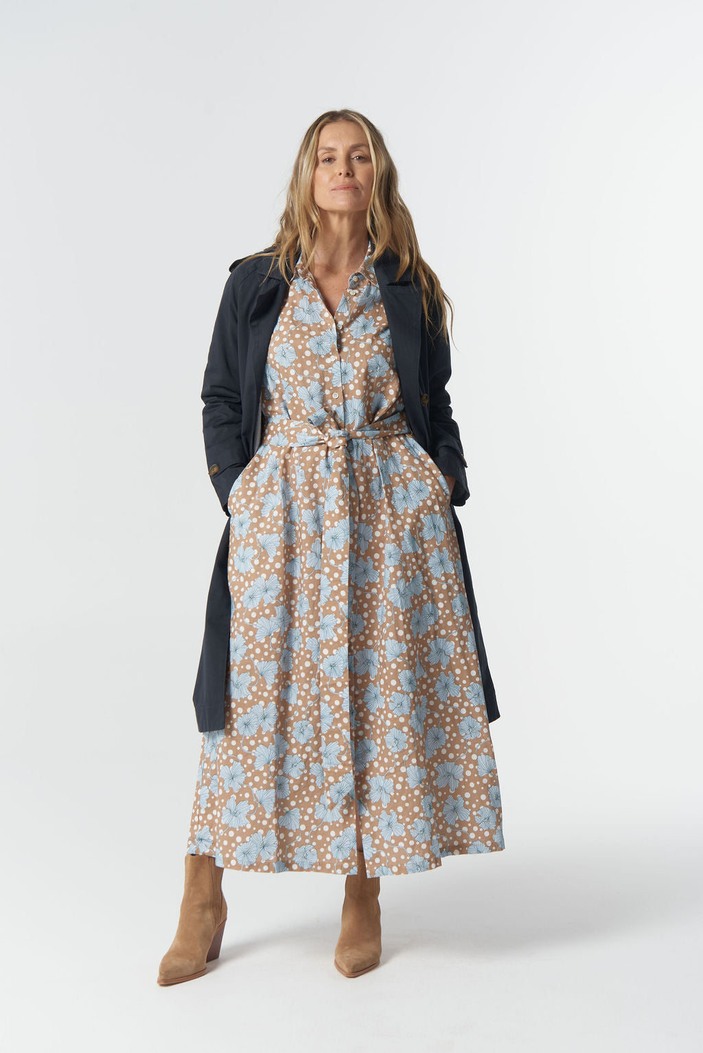 Goondiwindi Cotton Rafter Cotton Trench Coat - Dark Navy