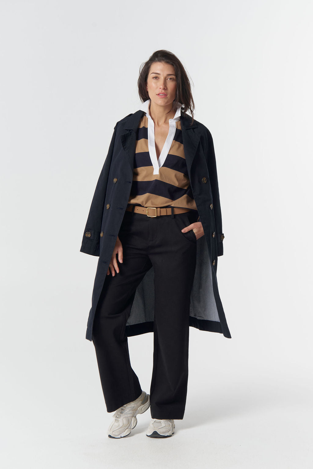 Goondiwindi Cotton Rafter Cotton Trench Coat - Dark Navy