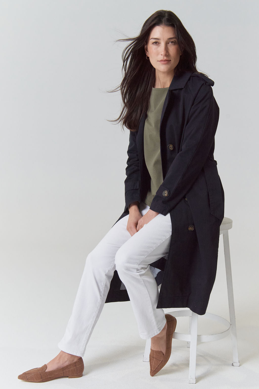 Goondiwindi Cotton Rafter Cotton Trench Coat - Dark Navy