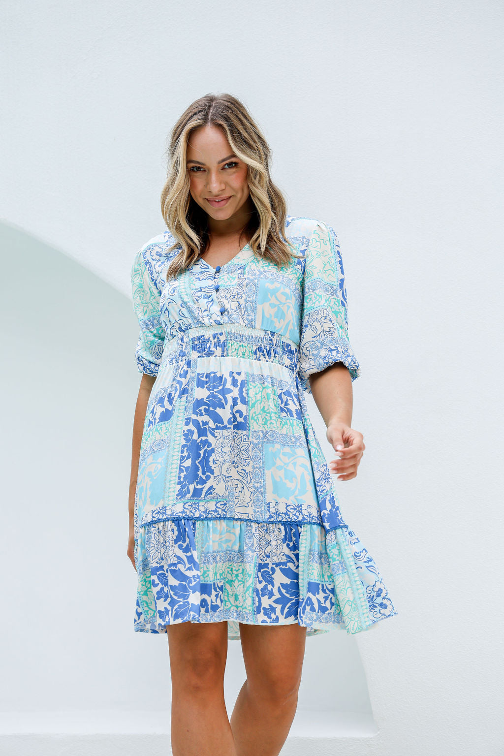 Joop & Gypsy Coastal Blues Patchwork Dress