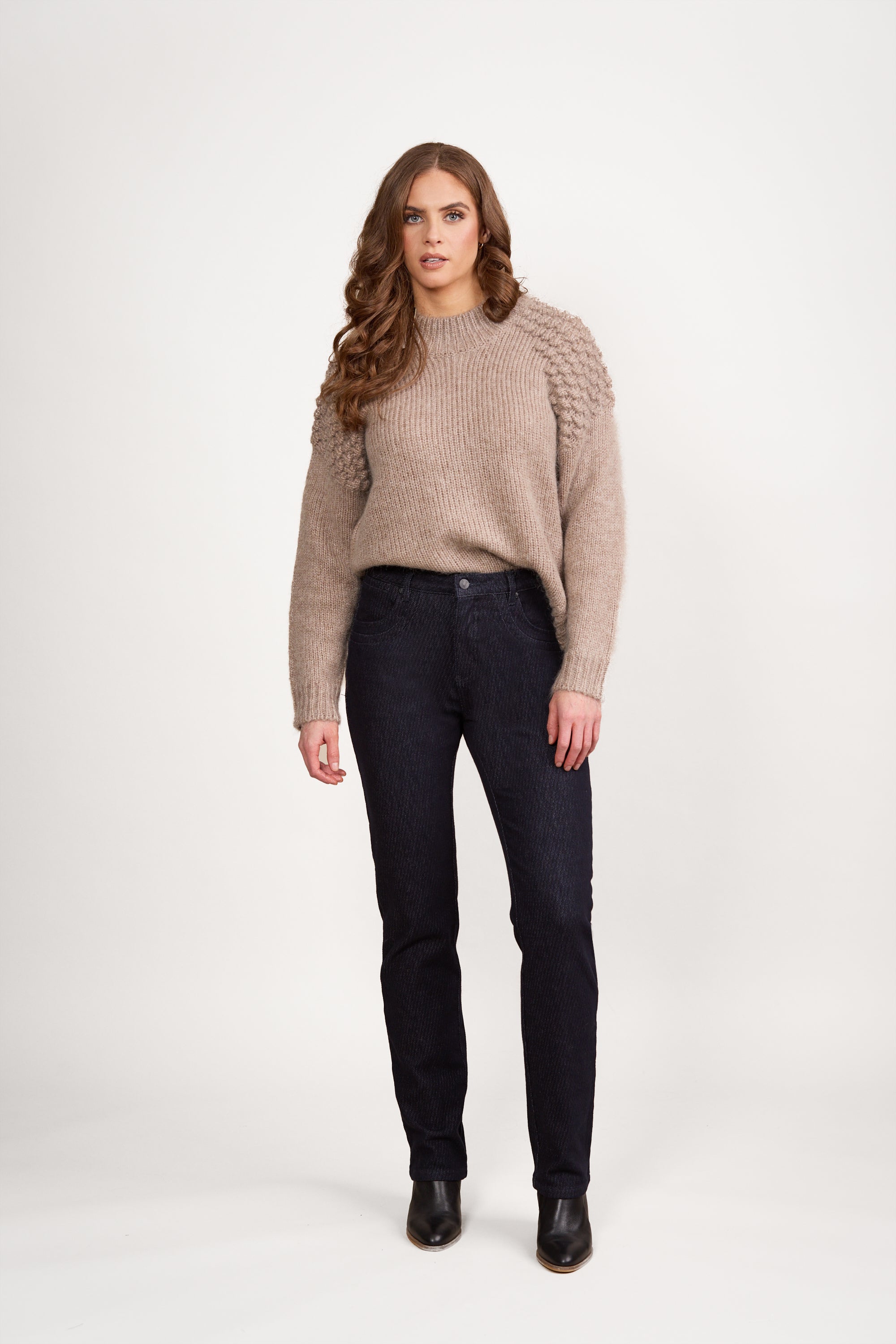 Vassalli Slim Leg Full Length Jean - Ink Texture