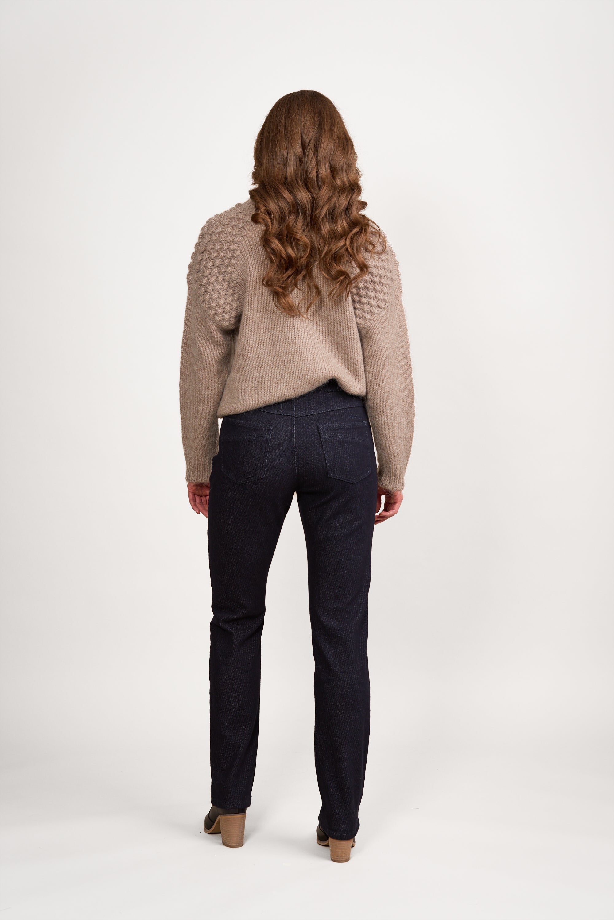 Vassalli Slim Leg Full Length Jean - Ink Texture