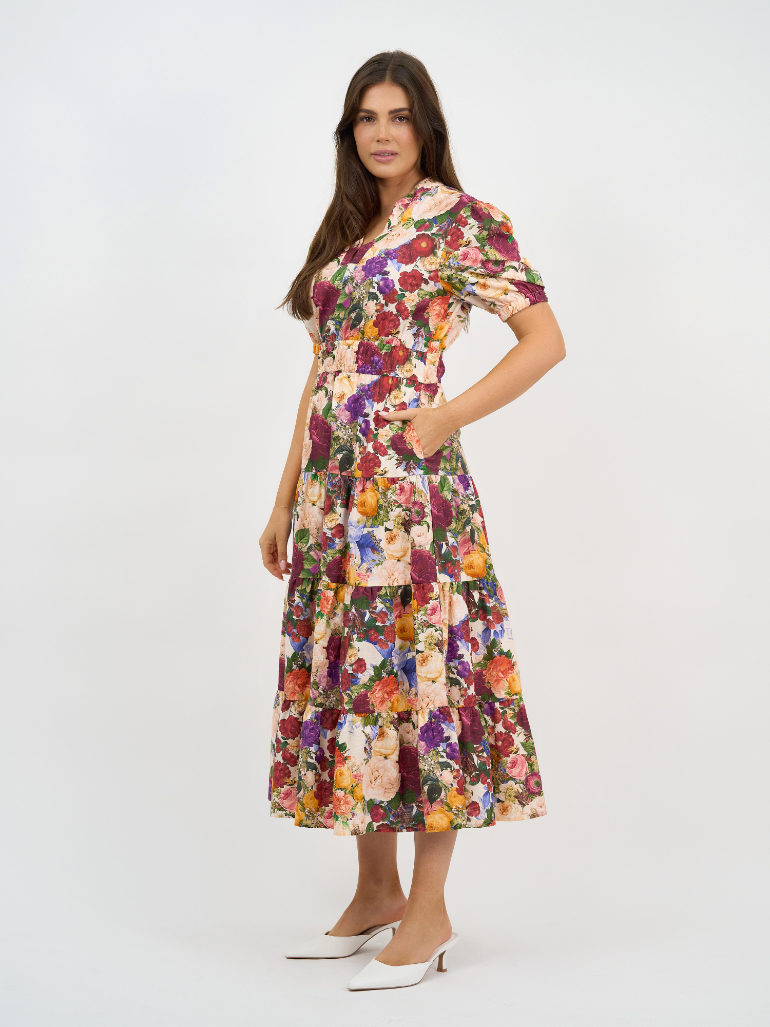 Liberty Rose Bloom Floral Belted Shirt Dress