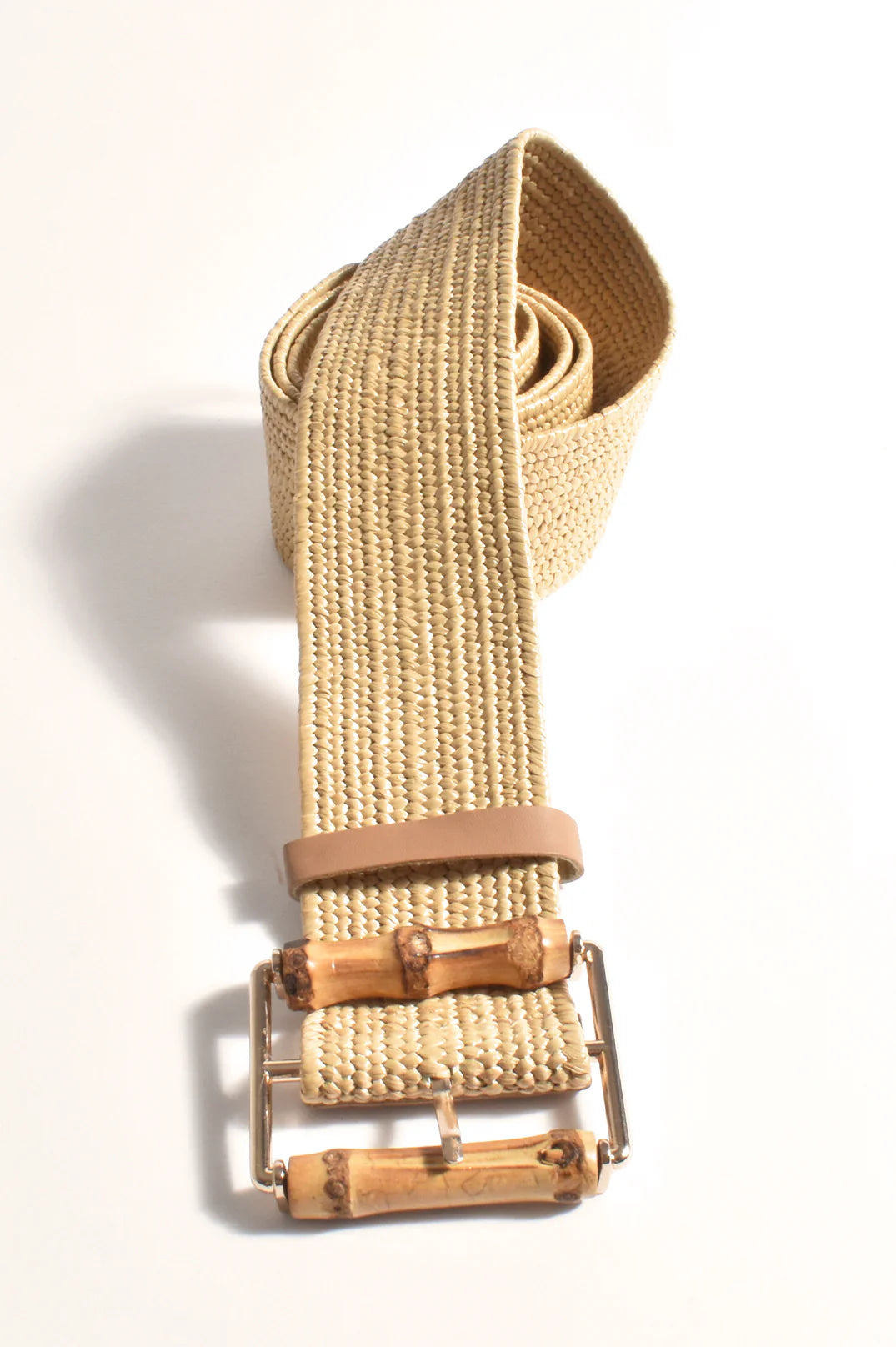 Adorne Bamboo Buckle Stretch Belt