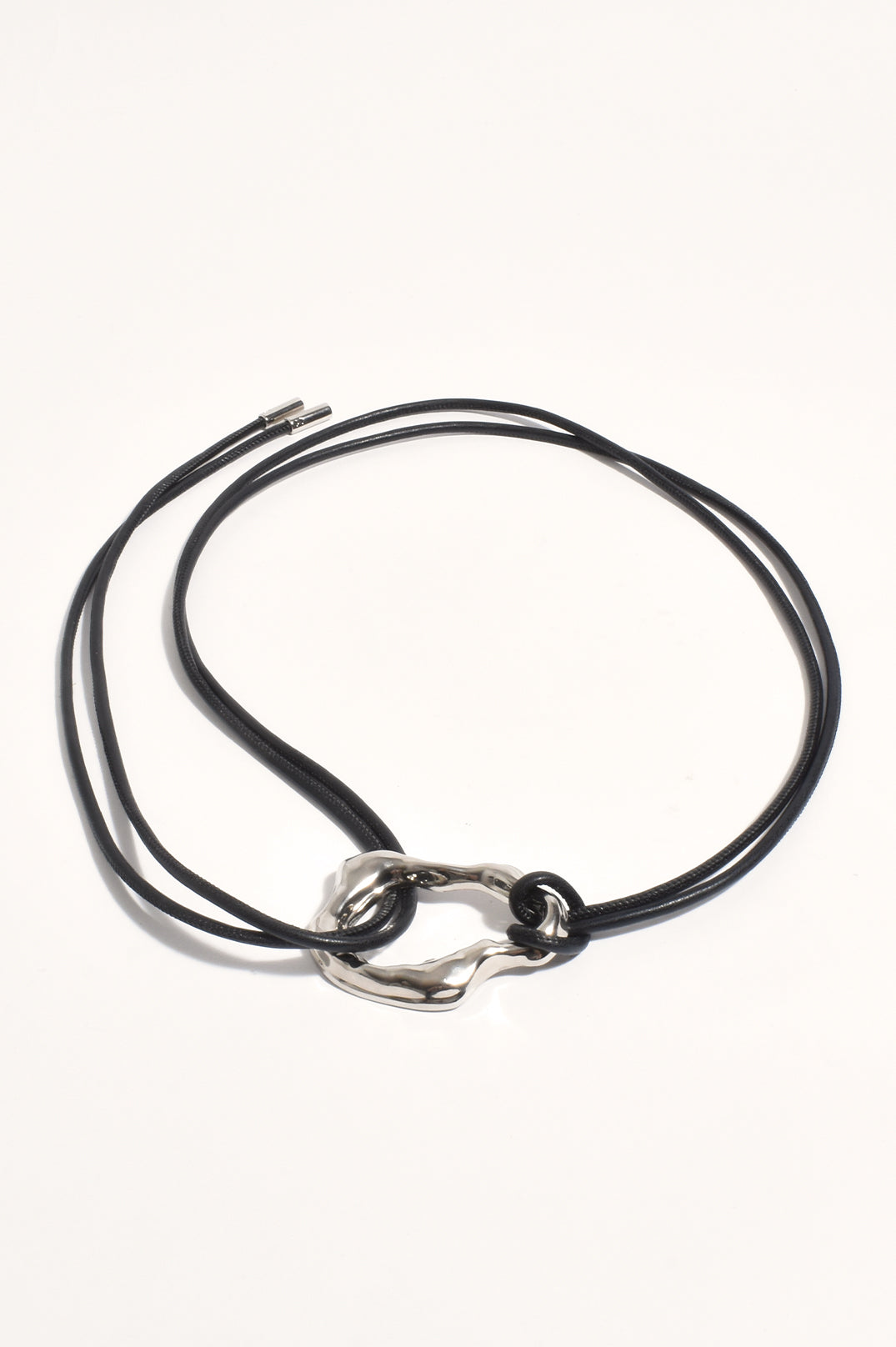 Adorne Pendant Detail Tie Belt - Black/Silver