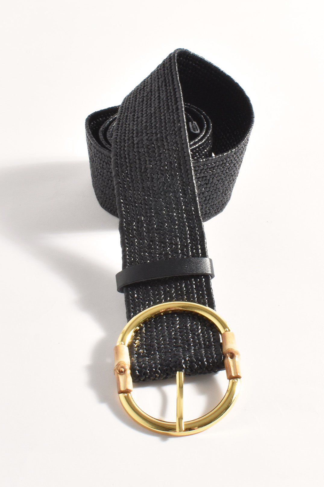 Adorne Oval Metal Bamboo Buckle Belt