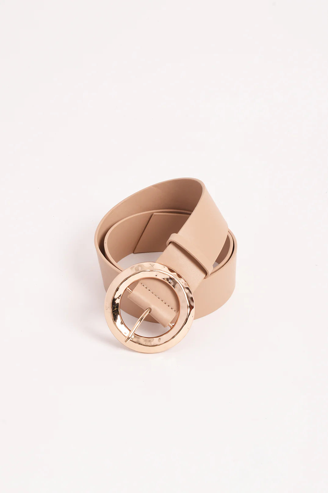 Adorne Textured Round Buckle Belt