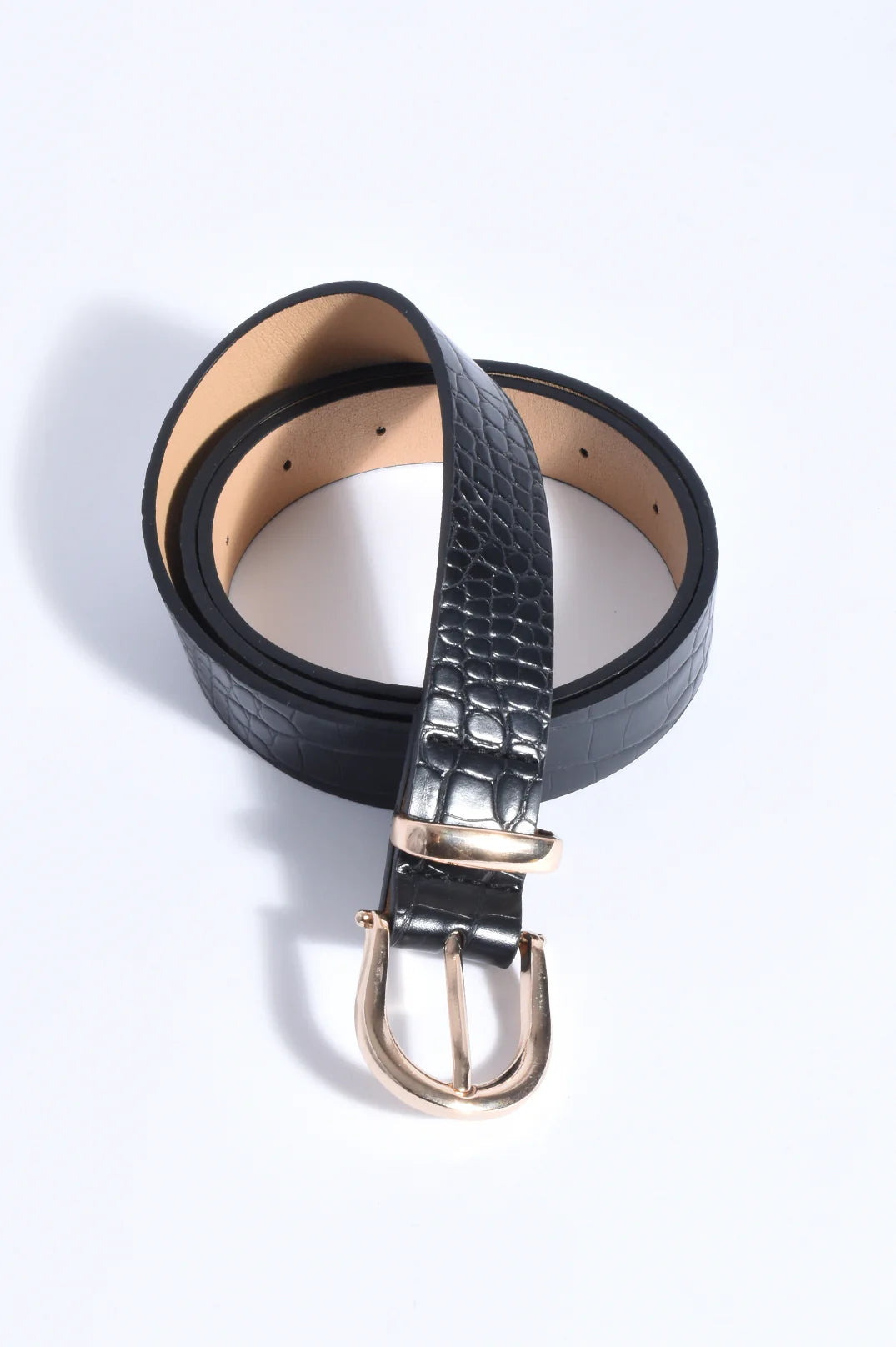 Adorne Metal Buckle Croc Jeans Belt