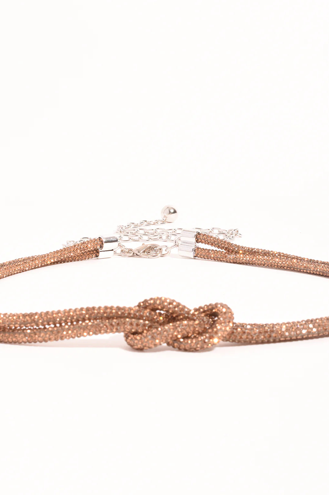 Adorne Small Diamante Knot Rope Belt