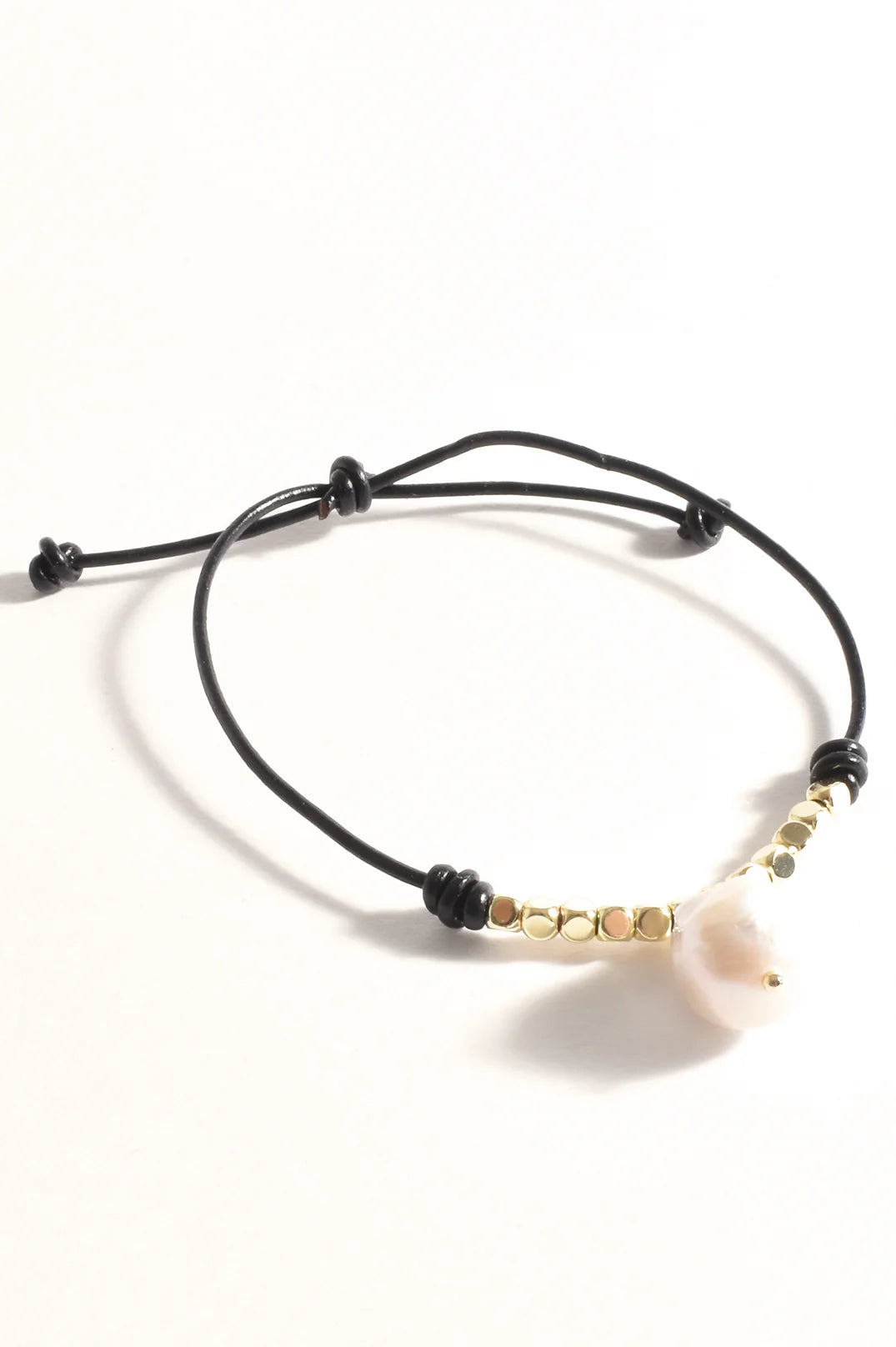 Adorne Pearl Drop Adjustable Bracelet