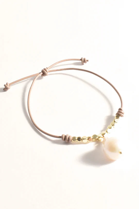 Adorne Pearl Drop Adjustable Bracelet