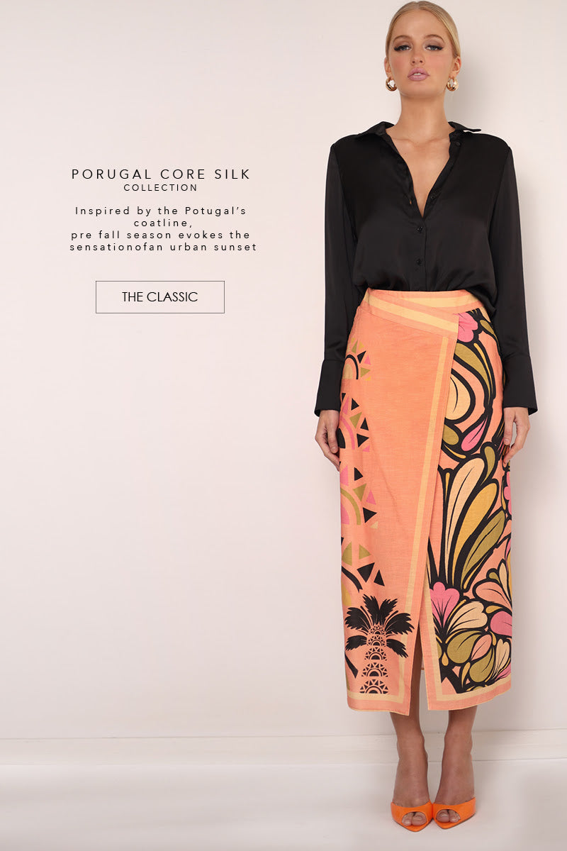 Mia Milani Wrap Maxi Skirt - Cantaloupe