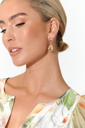 Adorne Stone Top Teardrop Earrings