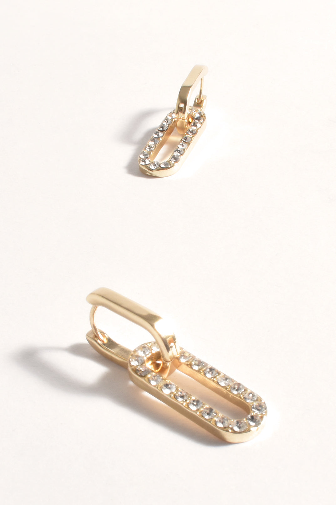 Adorne Diamante Link Drop Earrings - Gold