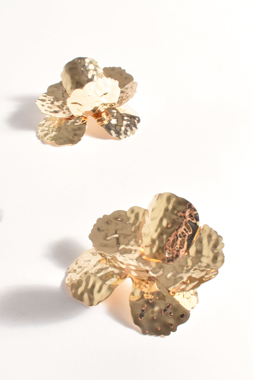 Adorne Statement Event Floral Earrings - Gold