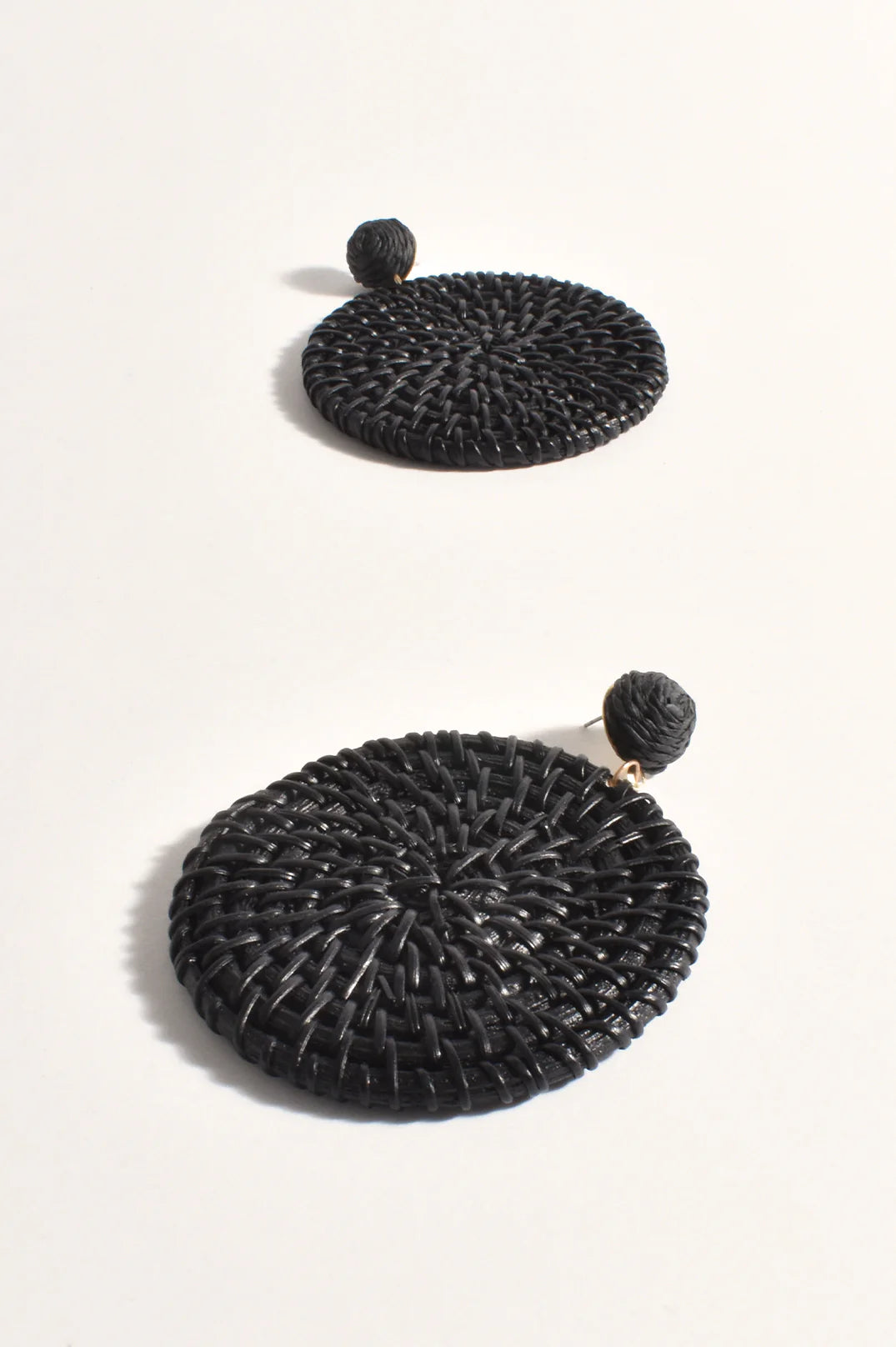 Adorne Make a Statement Weave Earrings - Black