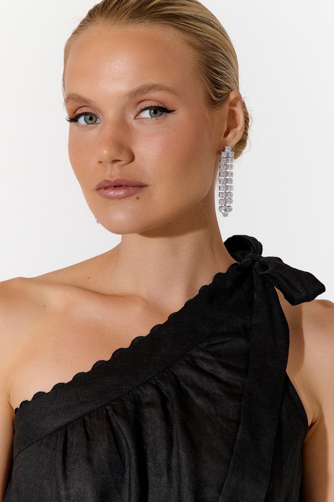 Adorne Diamante Panel Drop Earrings