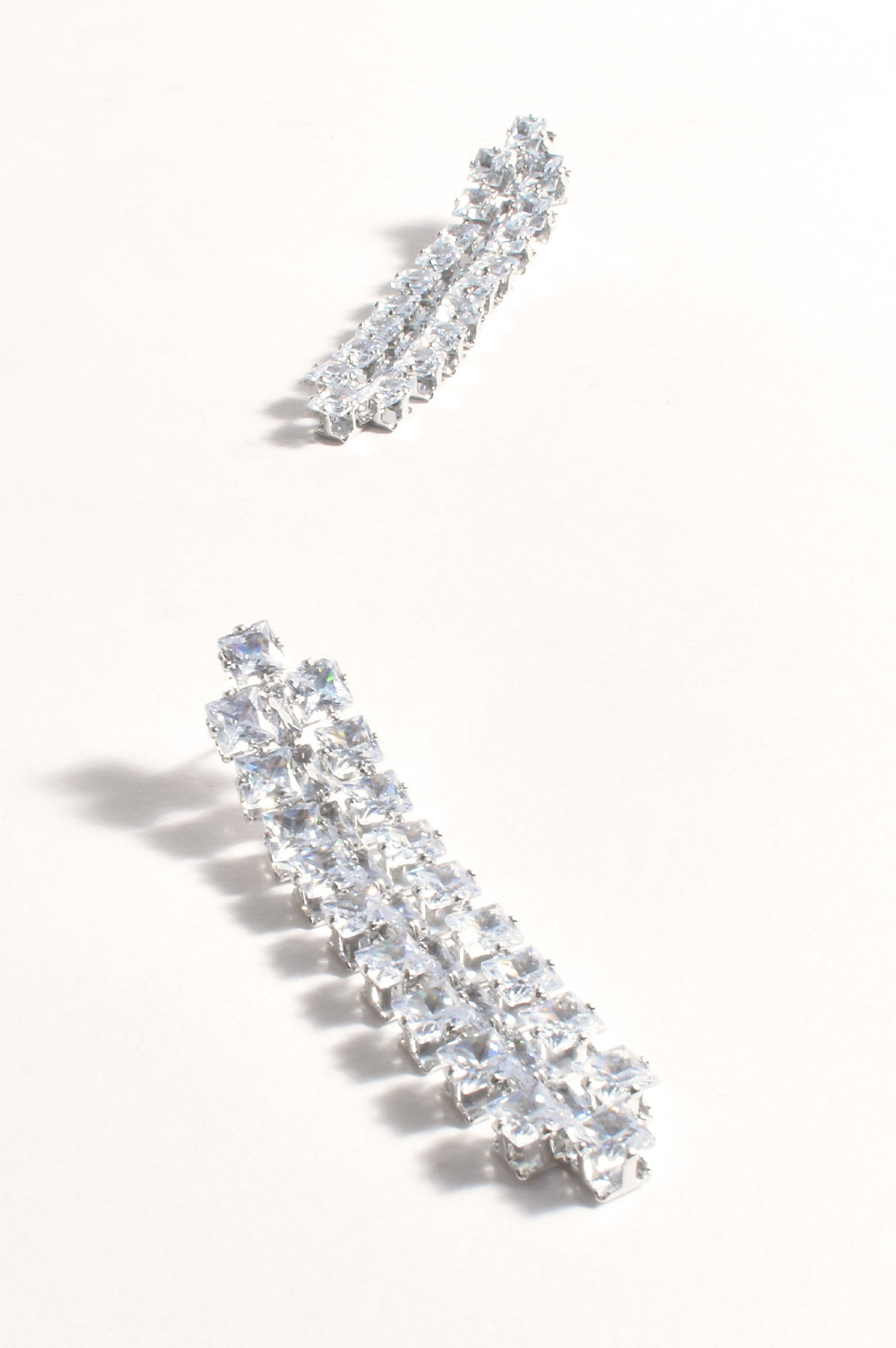 Adorne Diamante Panel Drop Earrings