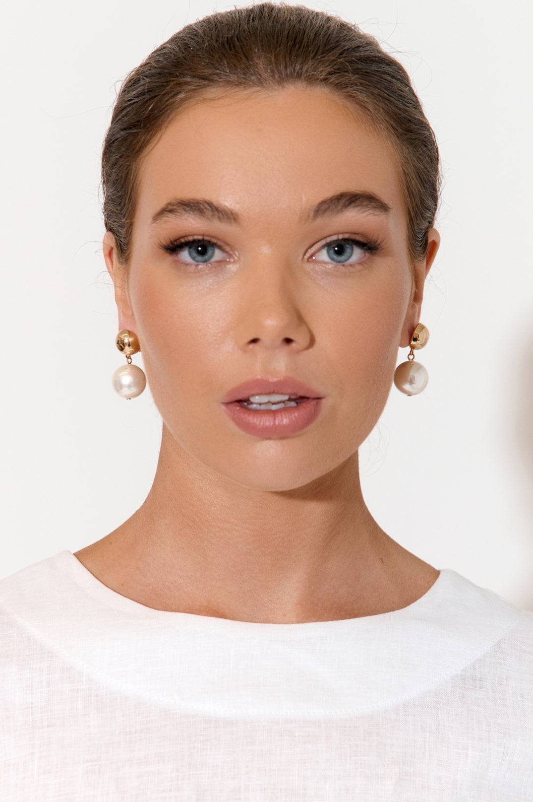 Adorne Dome Top Faux Pearl Earrings