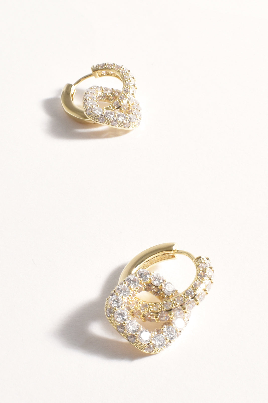 Adorne Diamante Looped Hoop Earrings