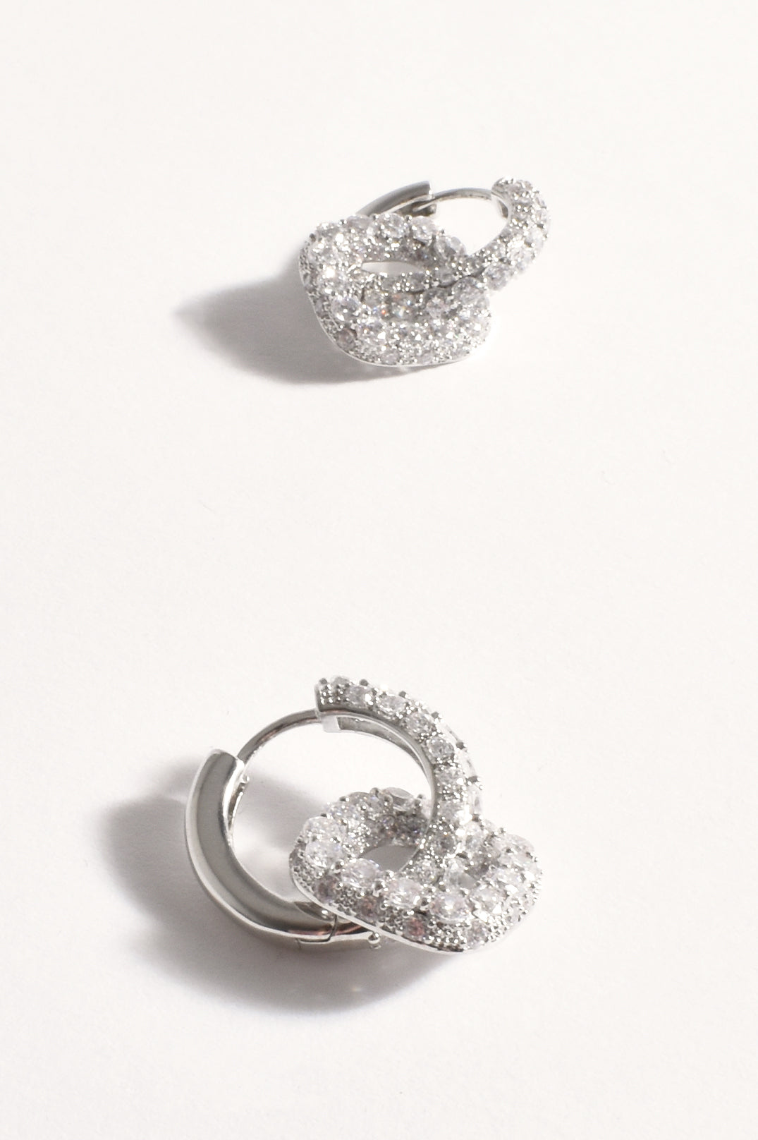 Adorne Diamante Looped Hoop Earrings