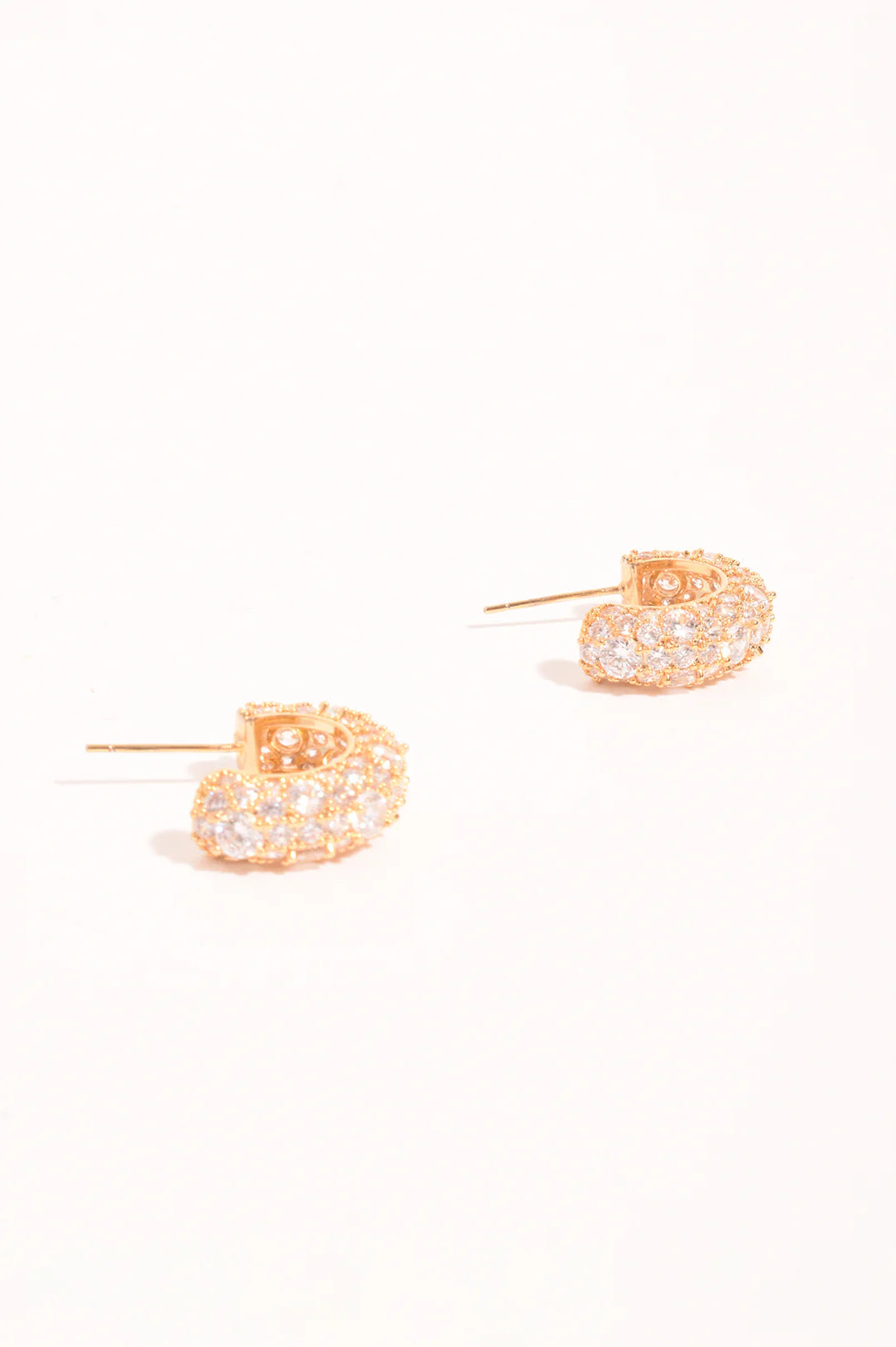 Adorne Mini Diamante Hoop Earrings - Gold