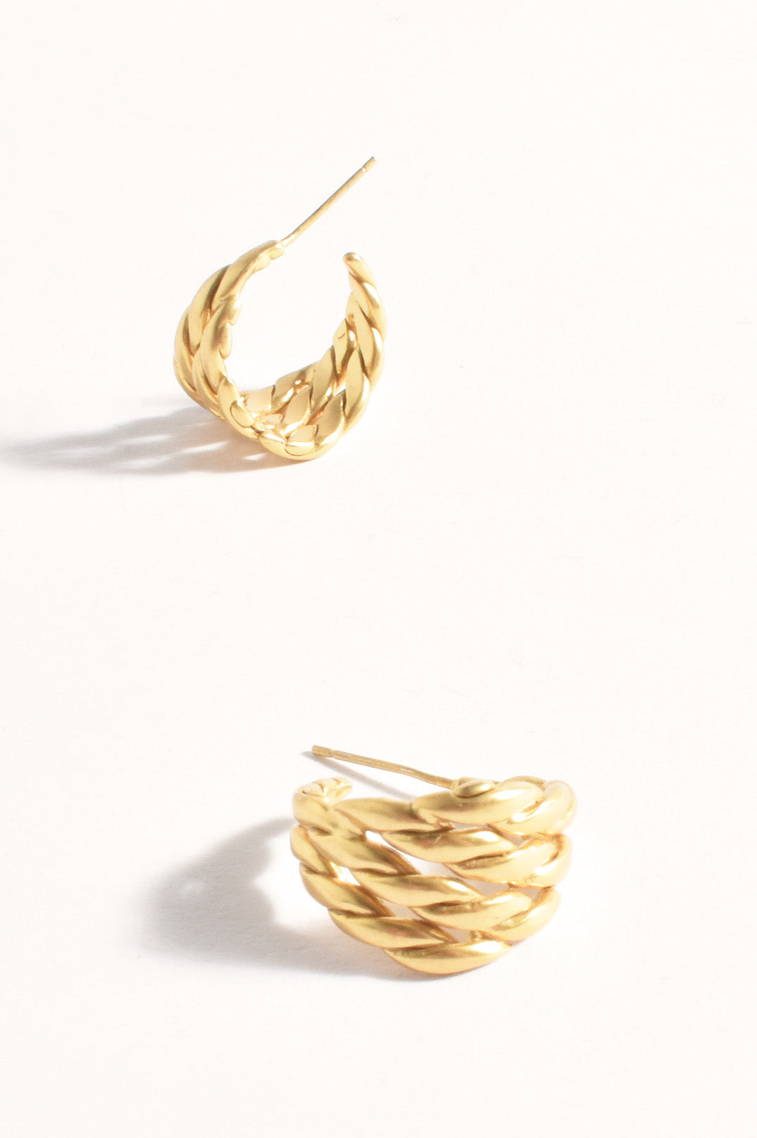 Adorne Twisted Multi Layer Hoop Earrings