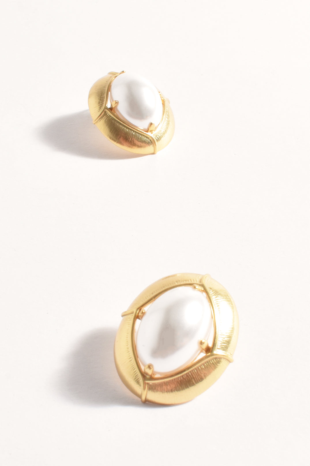 Adorne Retro Dome Oval Earrings