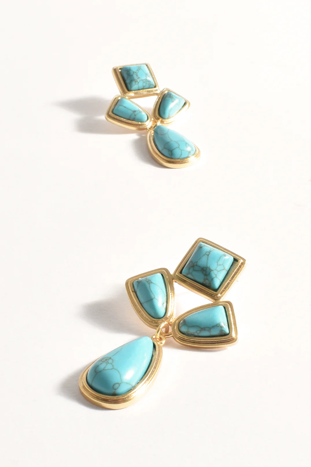 Adorne Stone Drop Event Earrings - Turquoise