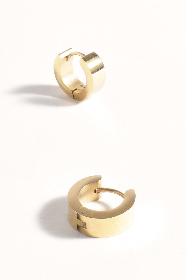 Adorne Mini Flat Hoop Earrings - Gold