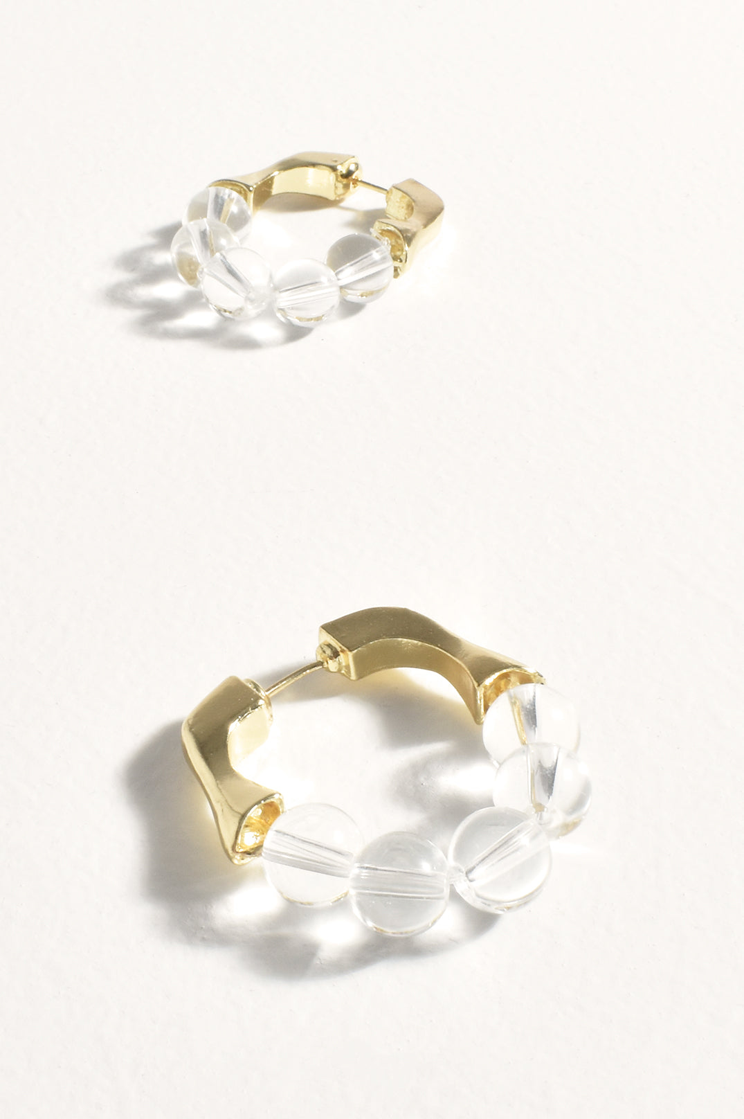 Adorne Half Bead Metal Event Hoops