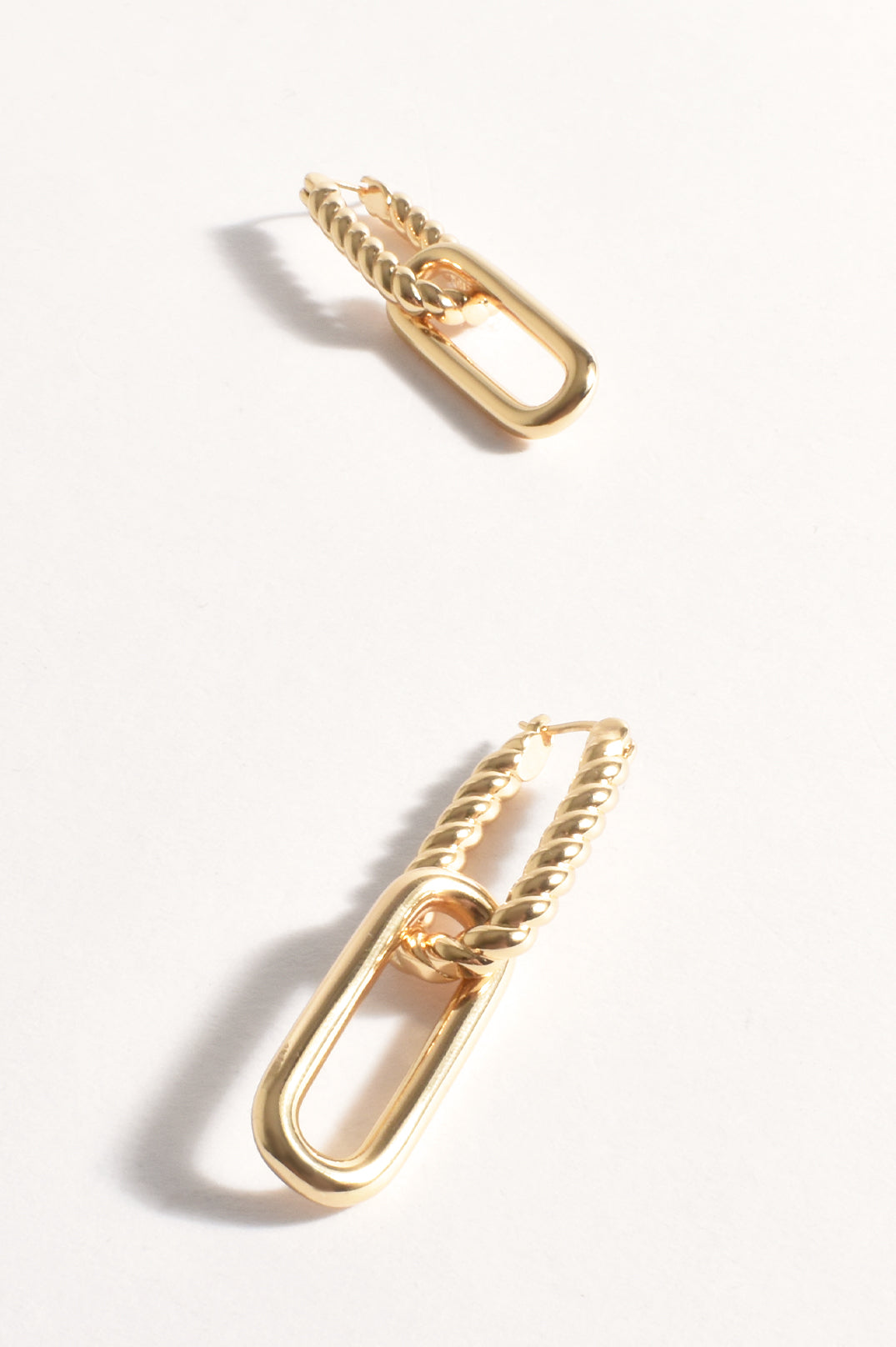 Adorne Metal Twist Link Event Drop Earrings - Gold