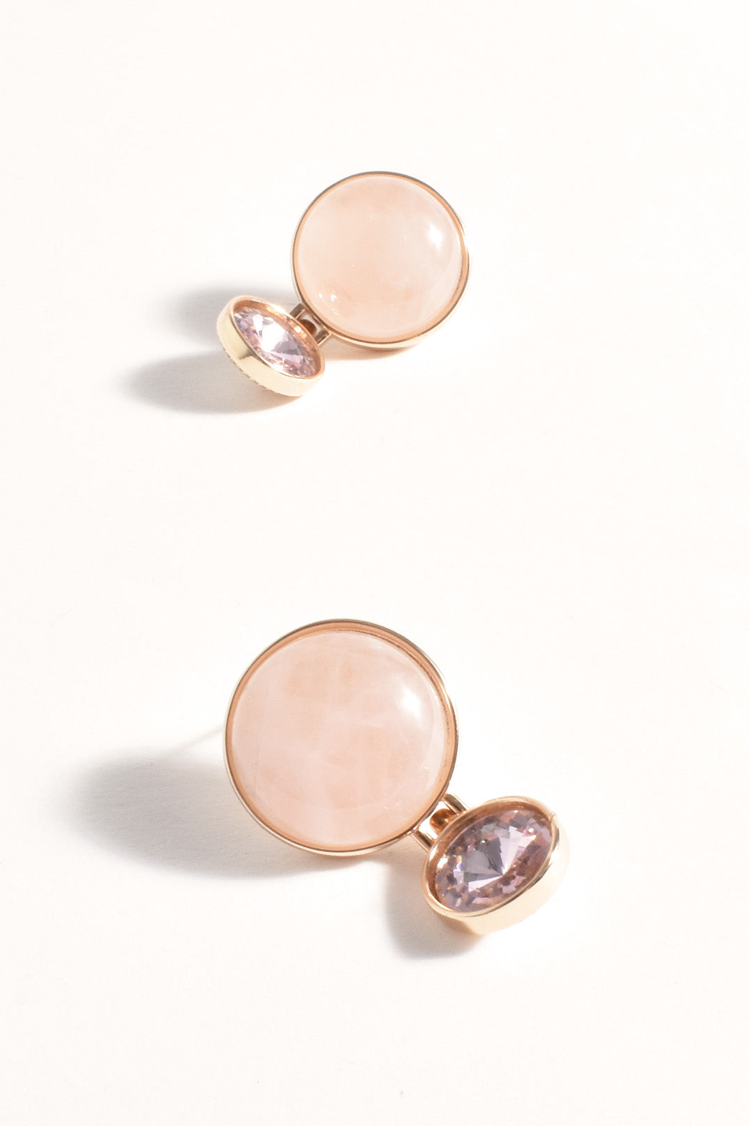 Adorne Stone Glass Mid Drop Earrings - Pink