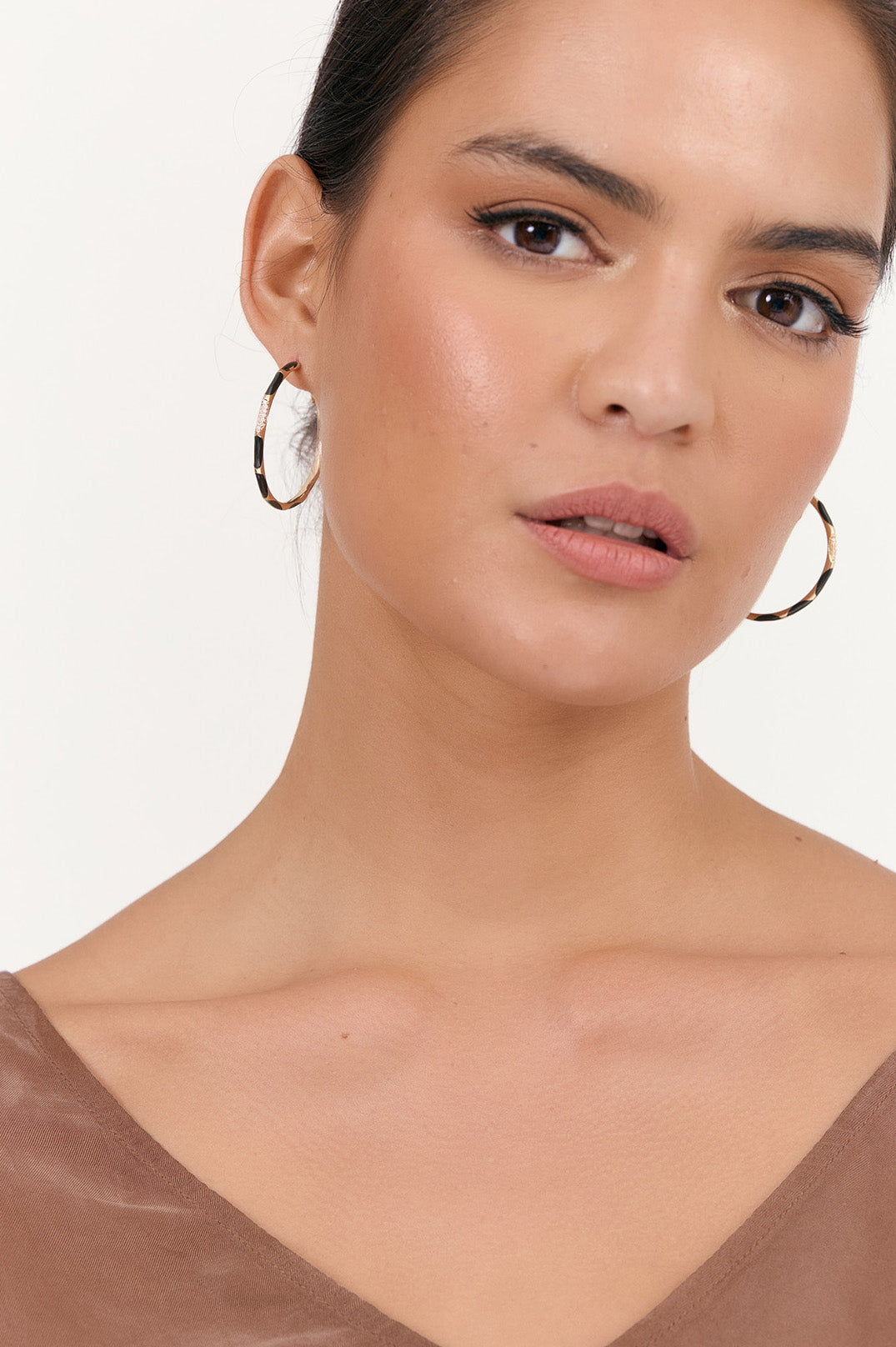 Adorne Metal Enamel Statement Hoops